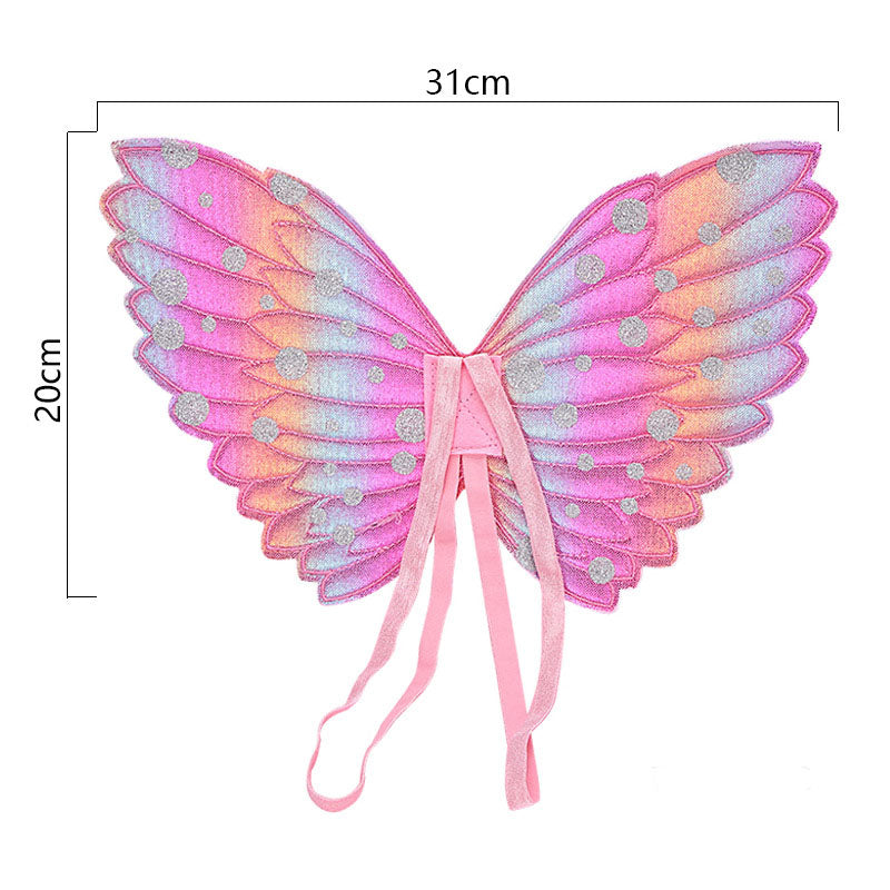 Fluttering Elegance: Butterfly Rainbow Wings for Girls – Perfect Princess Fairy Costume Accessory for Kids' Halloween Cosplay